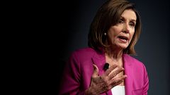 Image: U.S. House Speaker Nancy Pelosi (D-CA) speaks at the Wall Street Jou