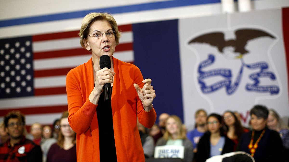 Image: Sen. Elizabeth Warren, D-Mass., speaks at a campaign event in Iowa o
