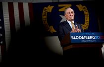 Image: Michael Bloomberg answers questions at a campaign event in Fayettevi