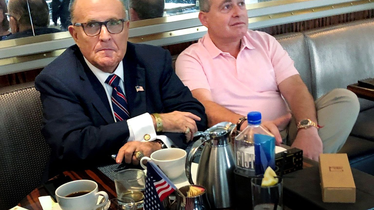 Image: Rudy Giuliani has coffee with Ukrainian-American businessman Lev Par