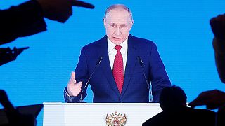 Image: Russian President Vladimir Putin delivers his annual state of the na