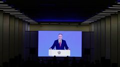 Image: Russian President Vladimir Putin delivers his annual state of the na