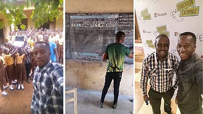 Ghanaian blackboard computer teacher gets Microsoft and local support