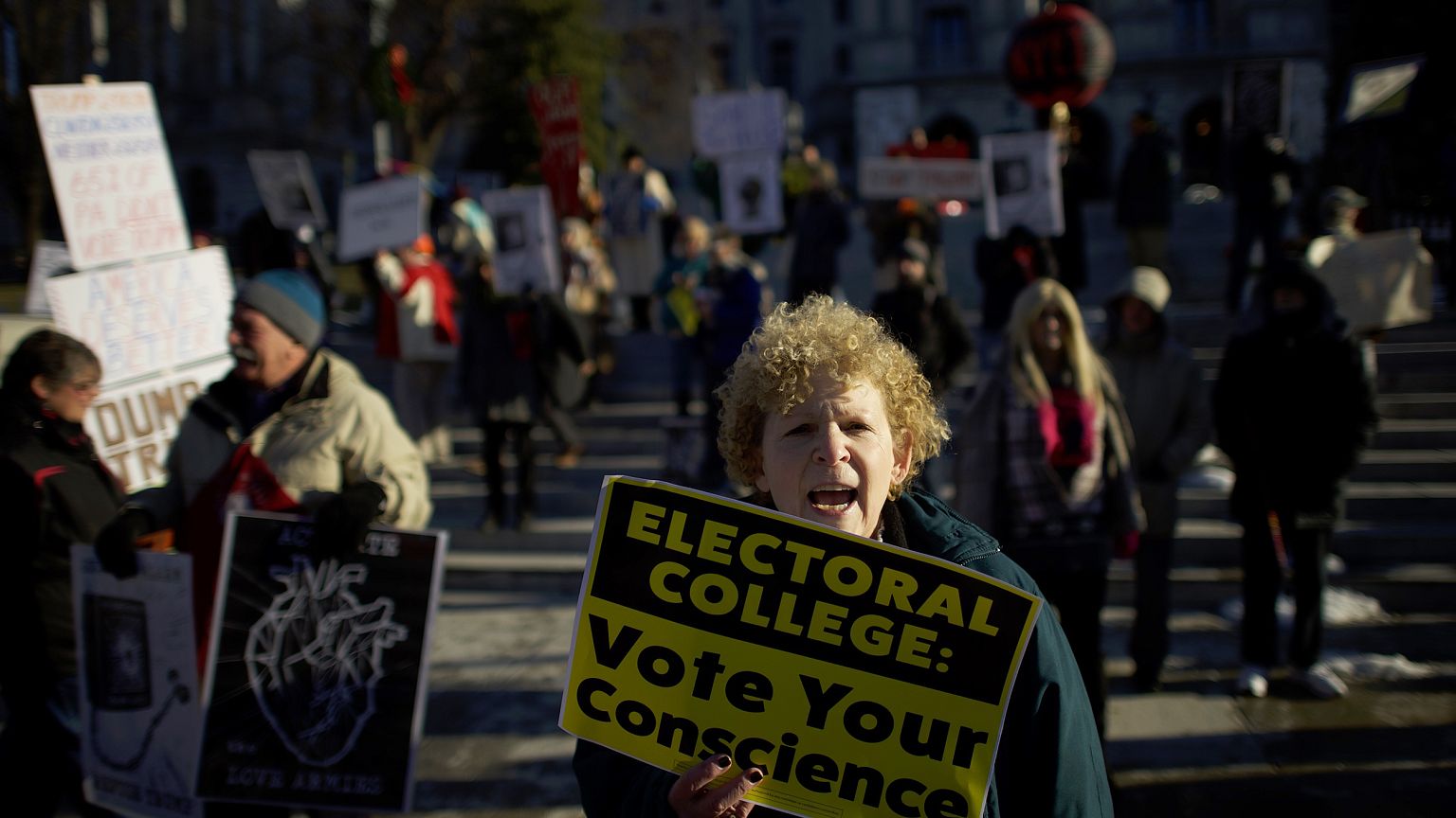 Electoral College Voters Cast Ballots Amid Protests