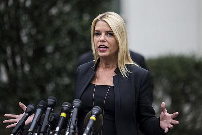 Pam Bondi, Florida\'s attorney general, in Washington in February. On Thursday, she called on victims across the country who may have been sexually abused by a priest in Florida to use a tip line to contact her office.