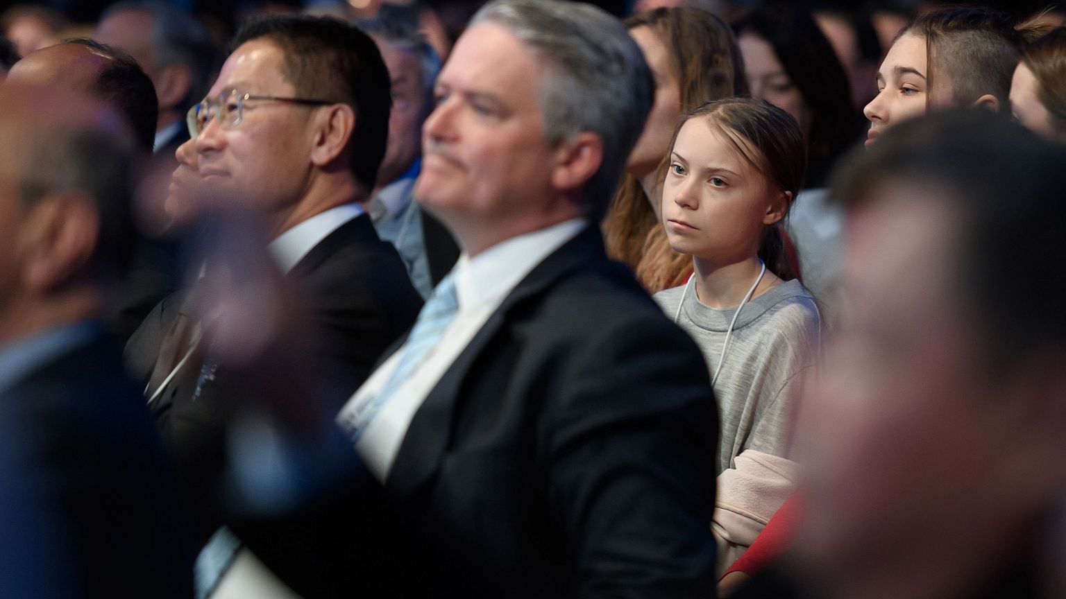 Image: Swedish climate activist Greta Thunberg listens to the speech of U.S