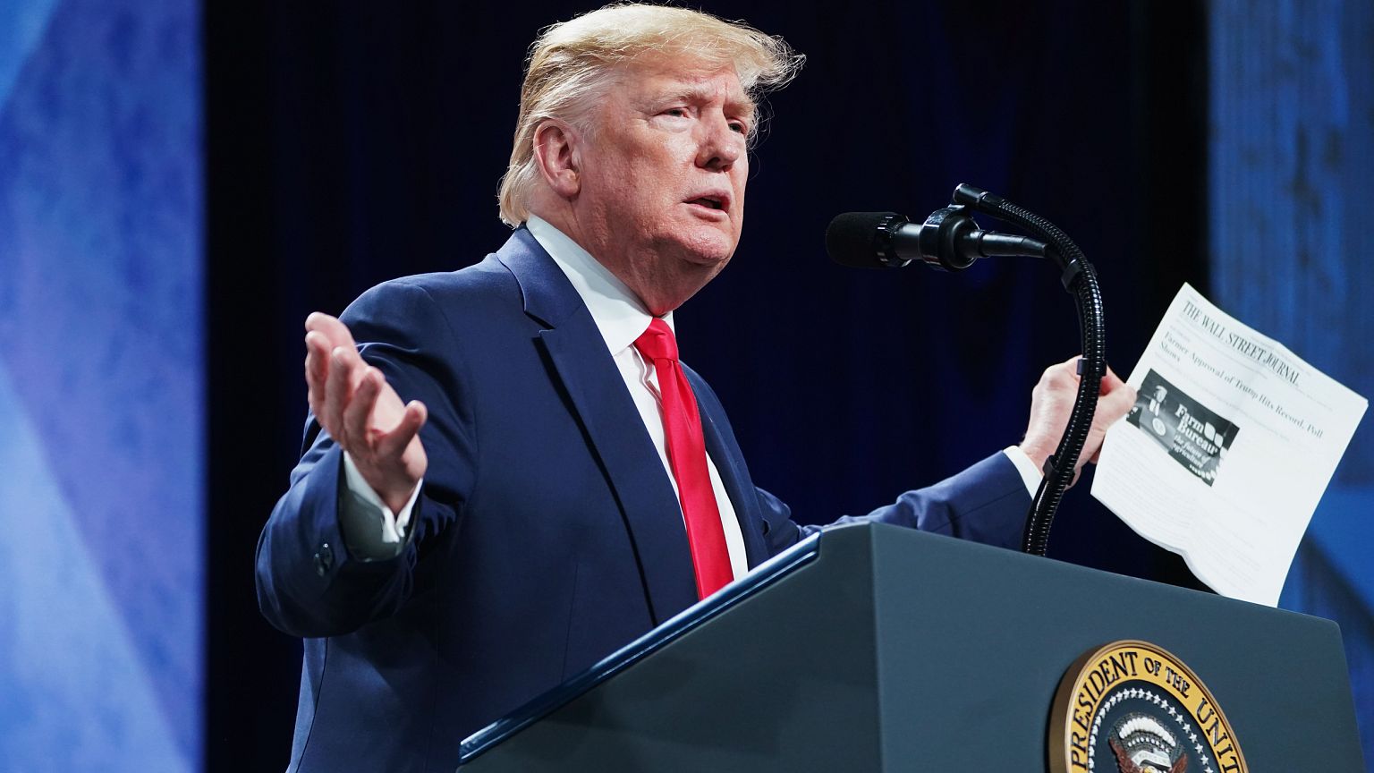 Image: U.S. President Trump speaks at the American Farm Bureau Federation A