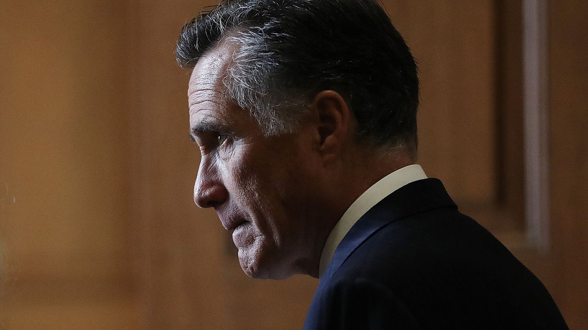 Image: Sen. Mitt Romney, R- Utah, at the Capitol on Jan. 24, 2020.