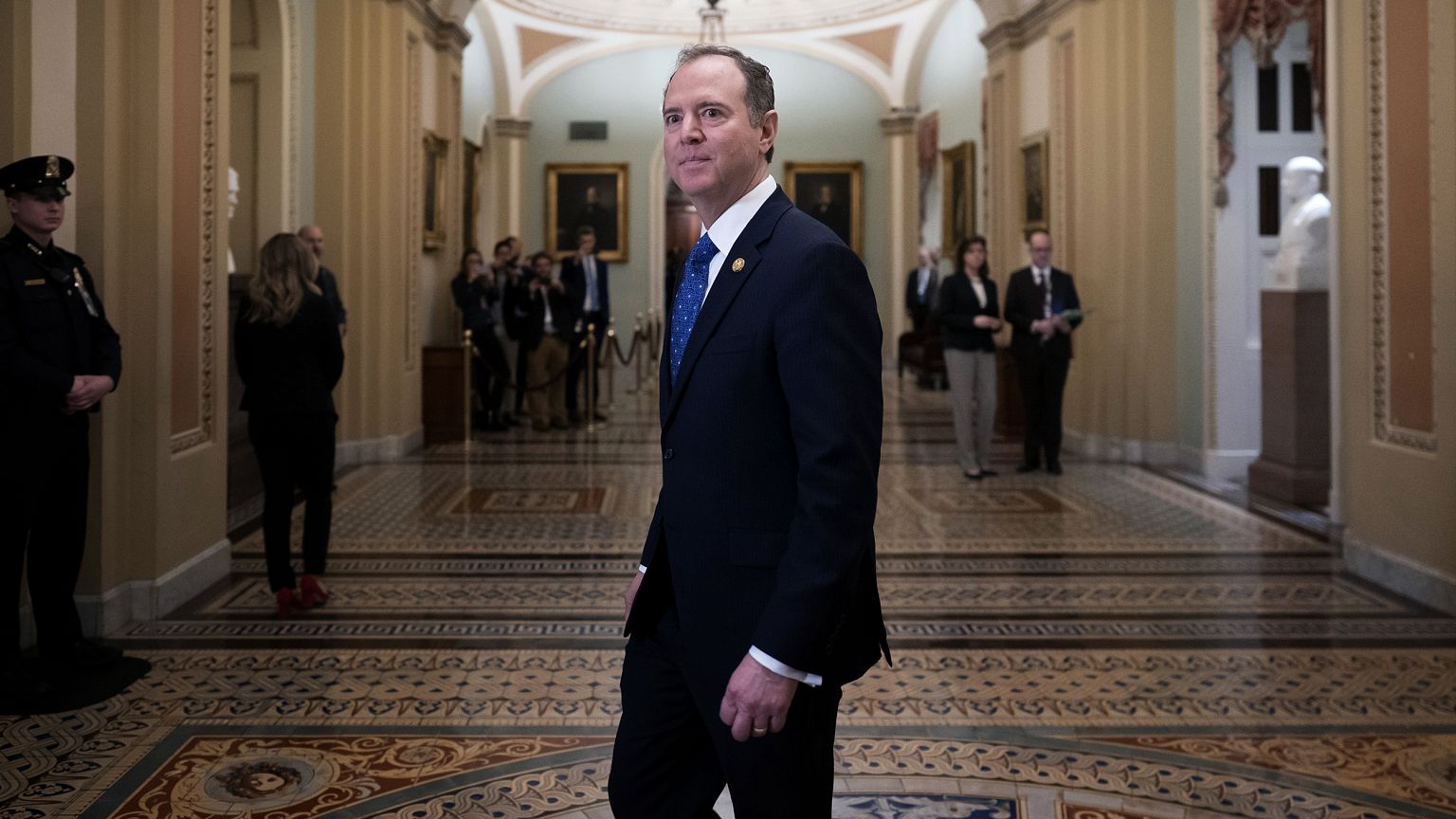 Image: House Intelligence Committee Chairman Adam Schiff arrives at the Cap