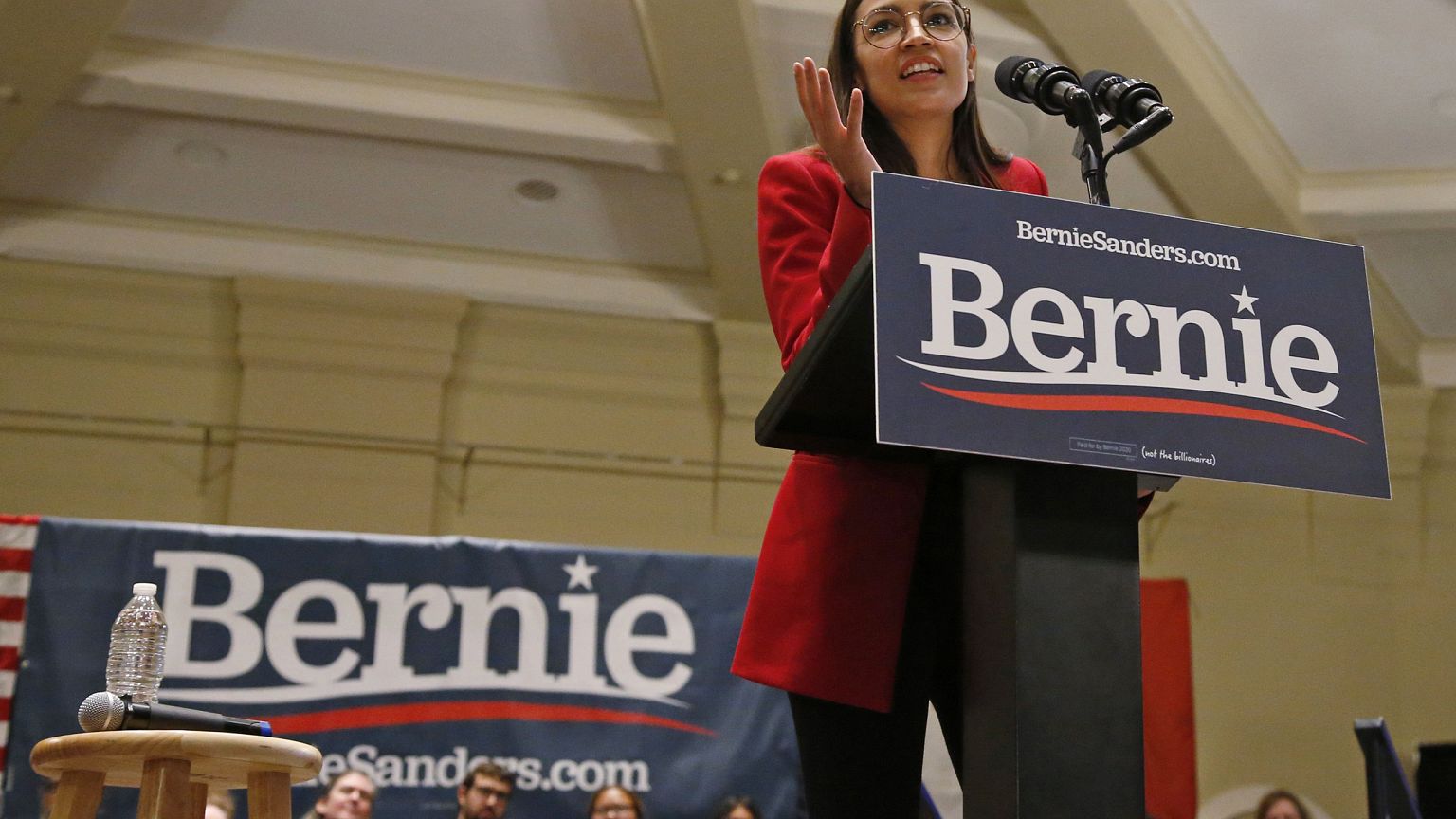 Rep. Alexandria Ocasio-Cortez, D-N.Y., speaks as a surrogate for Democratic