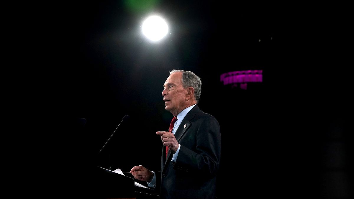 Image: Democratic presidential candidate Michael Bloomberg speaks at an eve