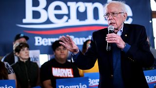 Image: Sen. Bernie Sanders, I-VT, speaks at a presidential campaign event i
