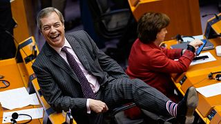 Image: Britain's Brexit Party leader Nigel Farage