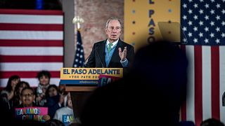 Image:Michael Bloomberg announces his Latino policy initiative at a campaig