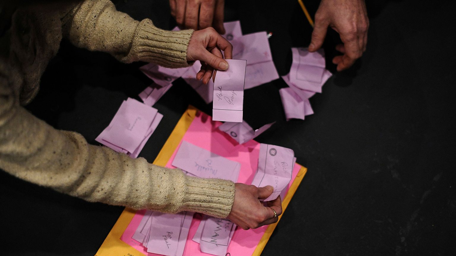 Electoral personnel and a volunteers cou