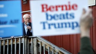 Image: Sen. Bernie Sanders, I-Vt., speaks at a campaign event in Des Moines