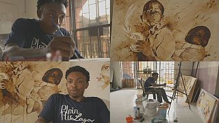 Meet the Nigerian artist Ekene Ngige,using coffee to produce stunning artworks