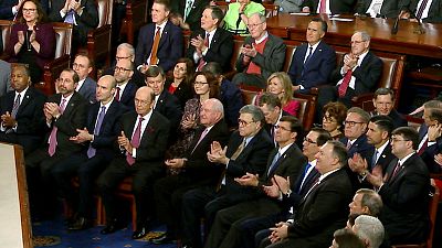 CIA Director Gina Haspel applauds during the State of the Union address at the Capitol on Feb. 4, 2020.