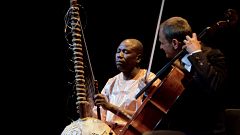 Image: Ballak? Sissoko, left, in concert in Paris on Sept. 9, 2015.
