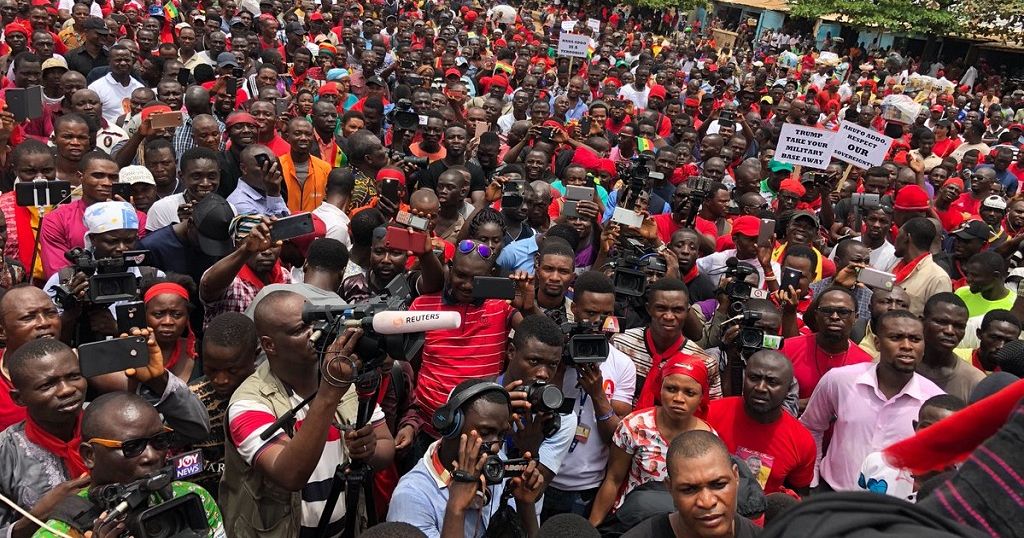 Thousands of Ghanaians protest controversial military deal with U.S