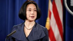 Jessie Liu speaks at the Department of Justice in 2017.