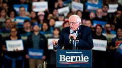 Image: Democratic presidential candidate Vermont Senator Bernie Sanders add