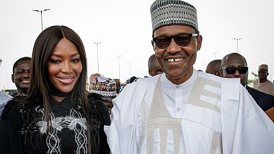 [Photos] Nigeria President grants Naomi Campbell photo opportunity in Lagos