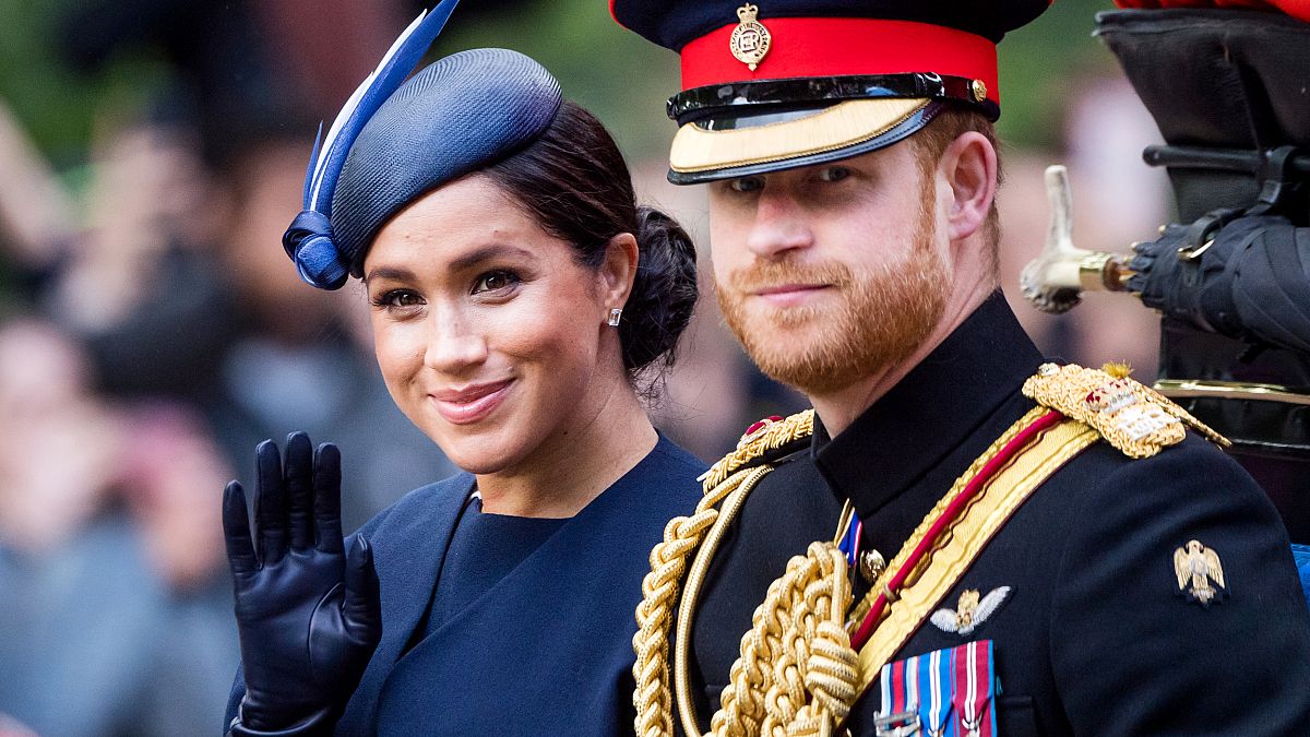 Image: Prince Harry and Meghan, Duke and Duchess of Sussex, in London on Ju