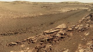 A view of the terrain on Mars from the Opportunity rover from May 13 throug