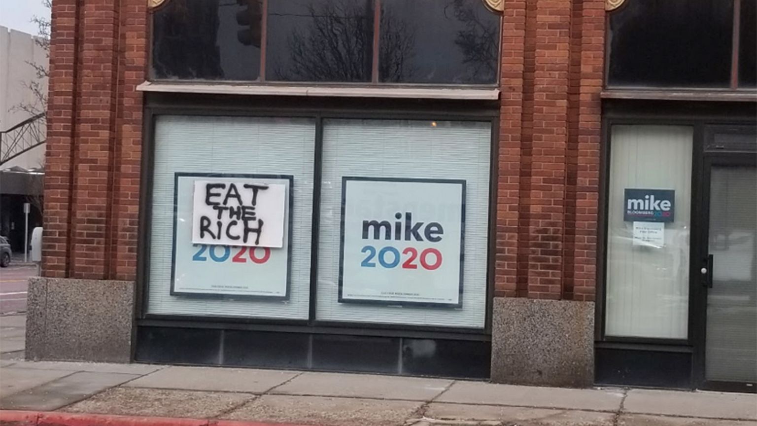 Image: Defaced Bloomberg campaign office