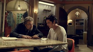 Image: Al Pacino and Logan Lerman in a scene from Amazon's "Hunters."