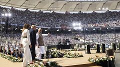 President Donald Trump, first lady Melania Trump, and Indian Prime Minister