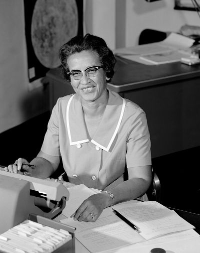 NASA space scientist and mathematician Katherine Johnson at Langley Research Center in Va., in 1966.