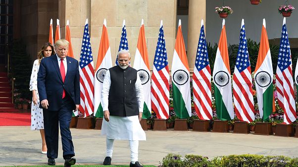 Image: IPrime Minister Narendra Modi, President Donald Trump and First Lady Image: IPrime Minister Narendra Modi, President Donald Trump and First Lady