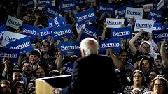 Image: Sen. Bernie Sanders, I-VT, speaks after winning the Nevada caucus wh