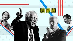 A composite image of the Democratic candidates participating in the 10th de