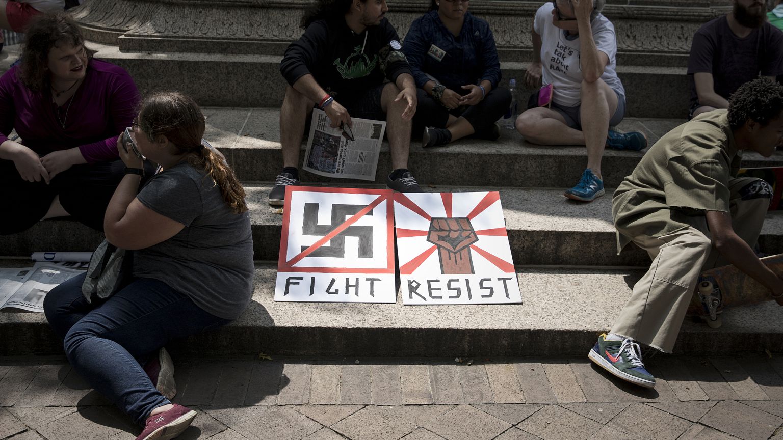Alt Right Holds "Unite The Right" Rally In Washington, Drawing Counterprote