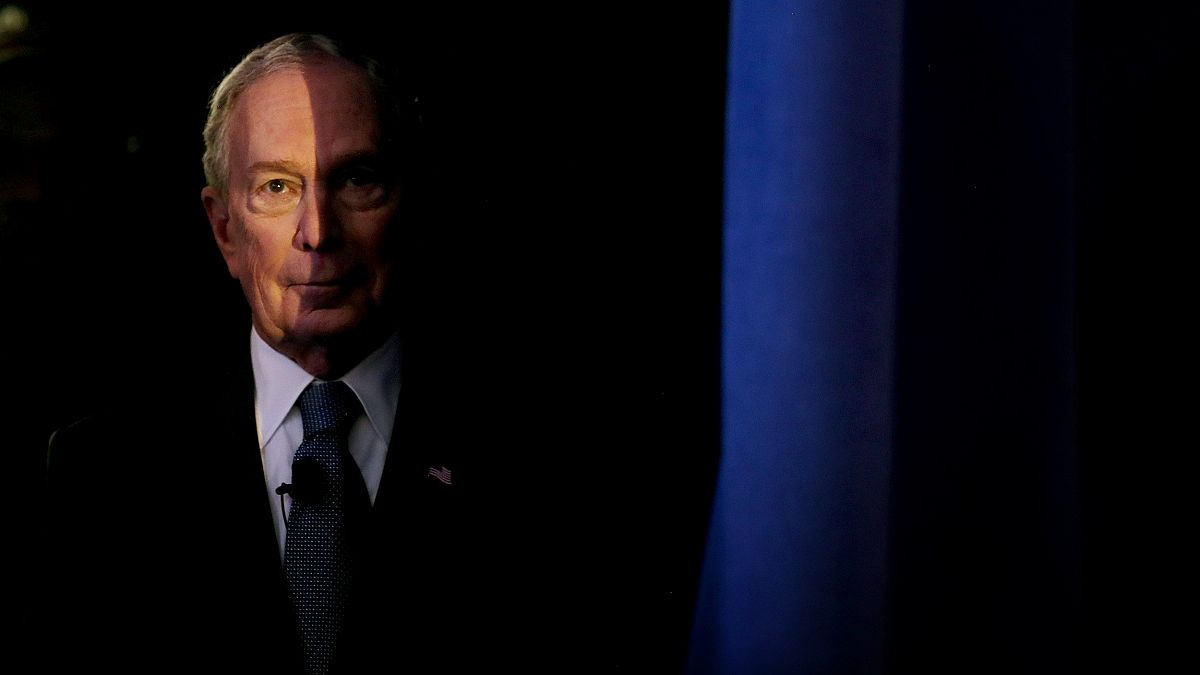 Image: Mike Bloomberg waits to speak at a rally in McLean, Va., on Feb. 29,