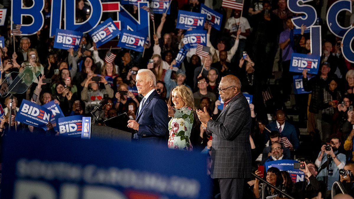 Image: Joe Biden speaks to supporters at a campaign rally in Columbia, S.C.