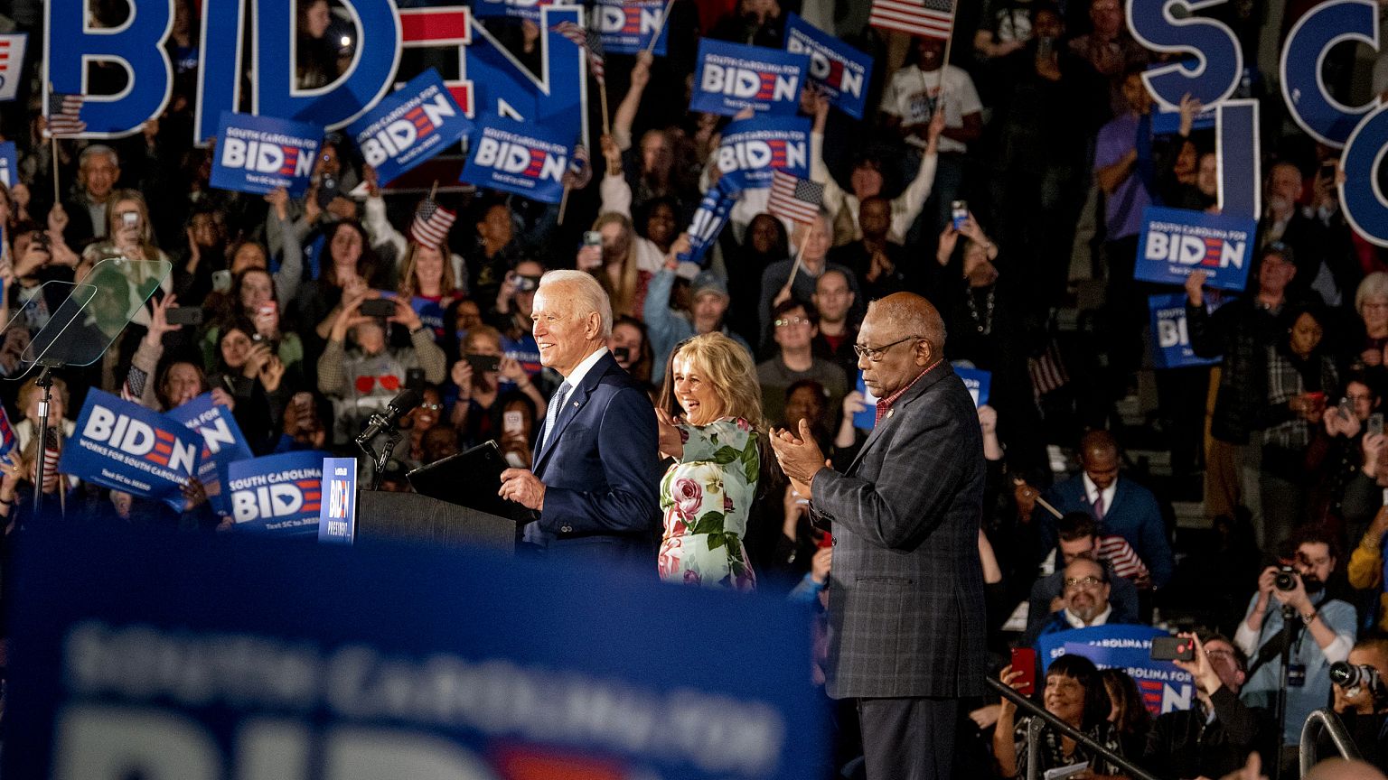 Image: Joe Biden speaks to supporters at a campaign rally in Columbia, S.C.