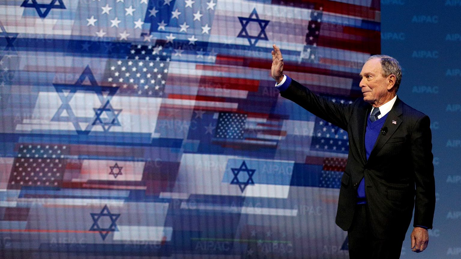 Image: Mike Bloomberg arrives to speak at the AIPAC Convention in Washingto