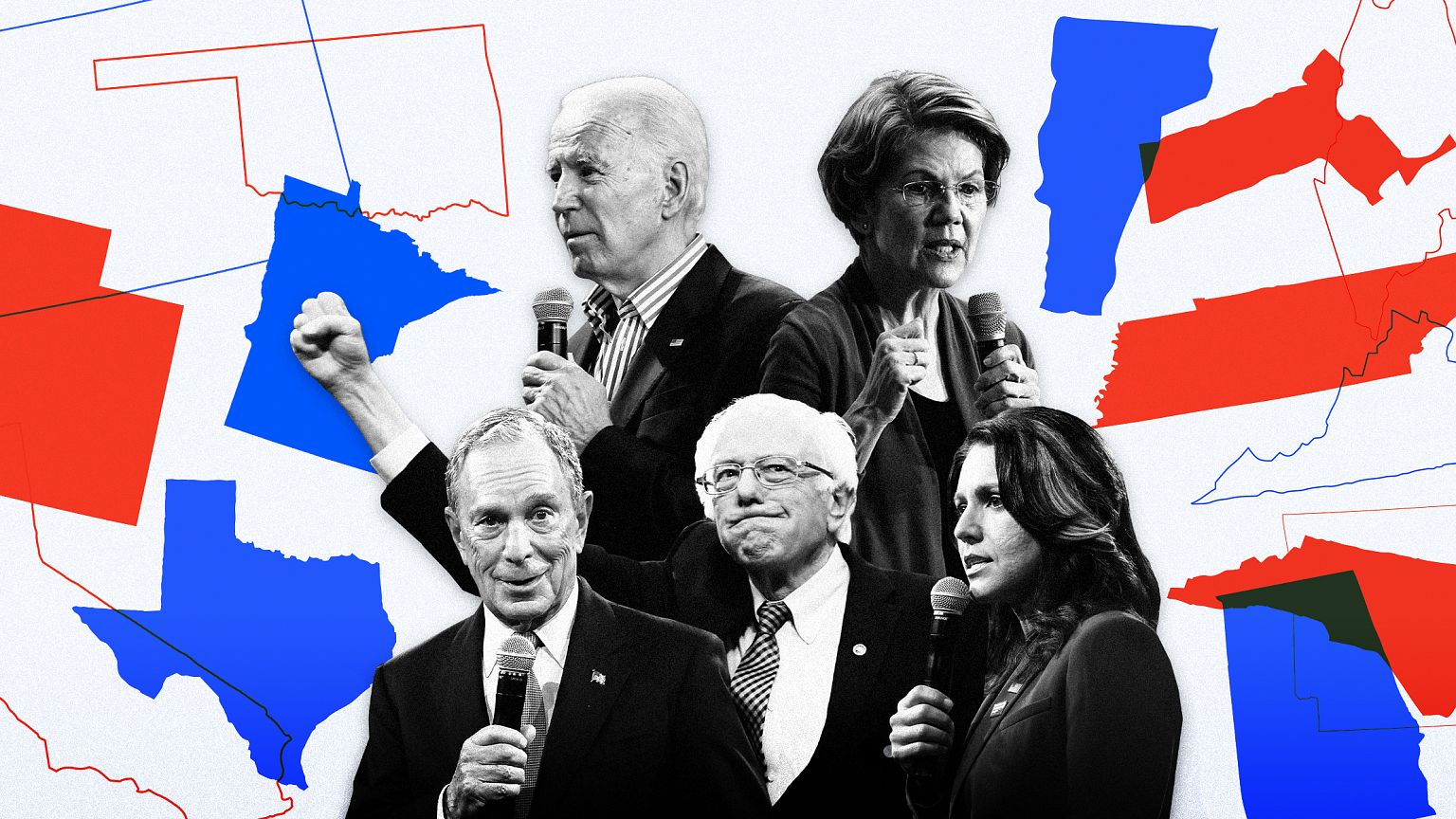 Image: Voters will cast ballots in Democratic primaries in 14 states on "Su