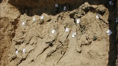 Image: A test trench dug by Physicians for Human Rights forensic experts in