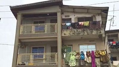 The 'double-faced building' in Lagos Nigeria – half plush, half blush