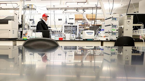 Image: President Donald Trump tours the Center for Disease Control after a Image: President Donald Trump tours the Center for Disease Control after a