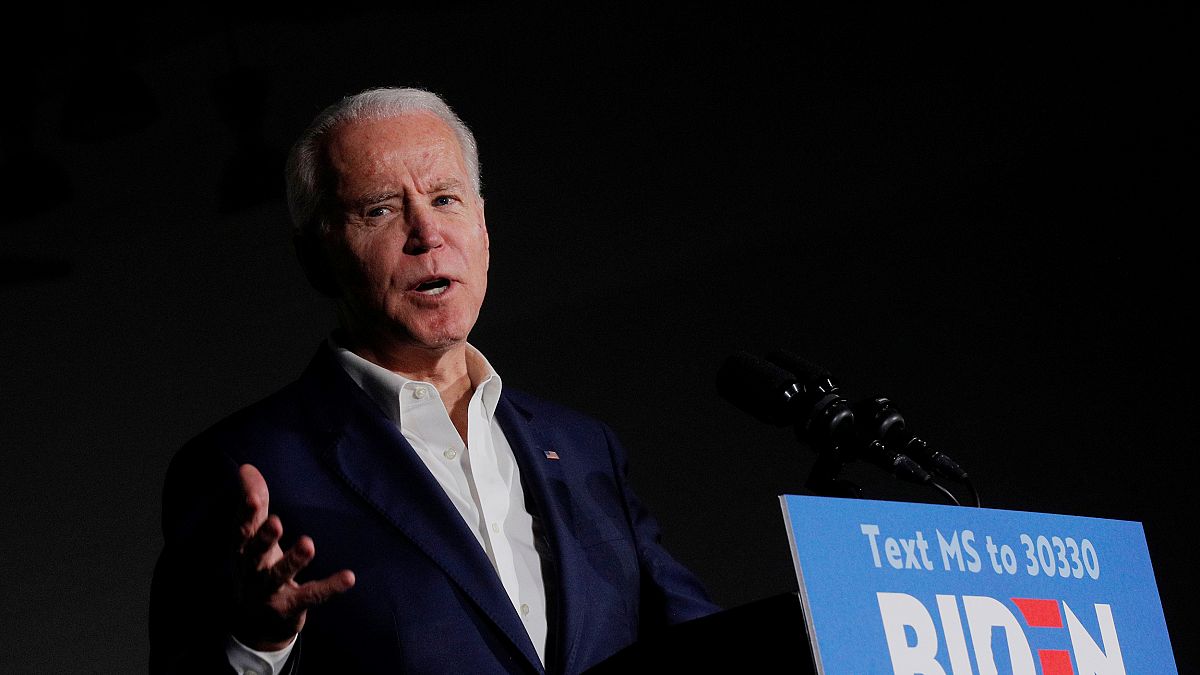 Image: Joe Biden  during a campaign stop at Tougaloo College in Tougaloo, M