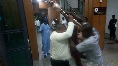 Thugs invade Nigeria Senate, fight security and steal symbol of authority