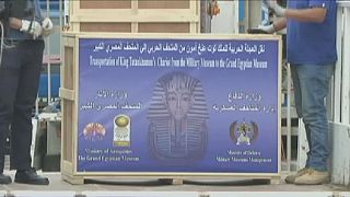Egypt moves last King Tut's military chariot to new museum