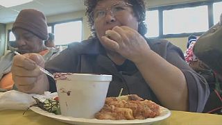 USA: homeless moms enjoy a Mother's Day meal