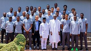[Photos] 'Play fair and clean, win': Buhari tells Nigeria's Super Eagles
